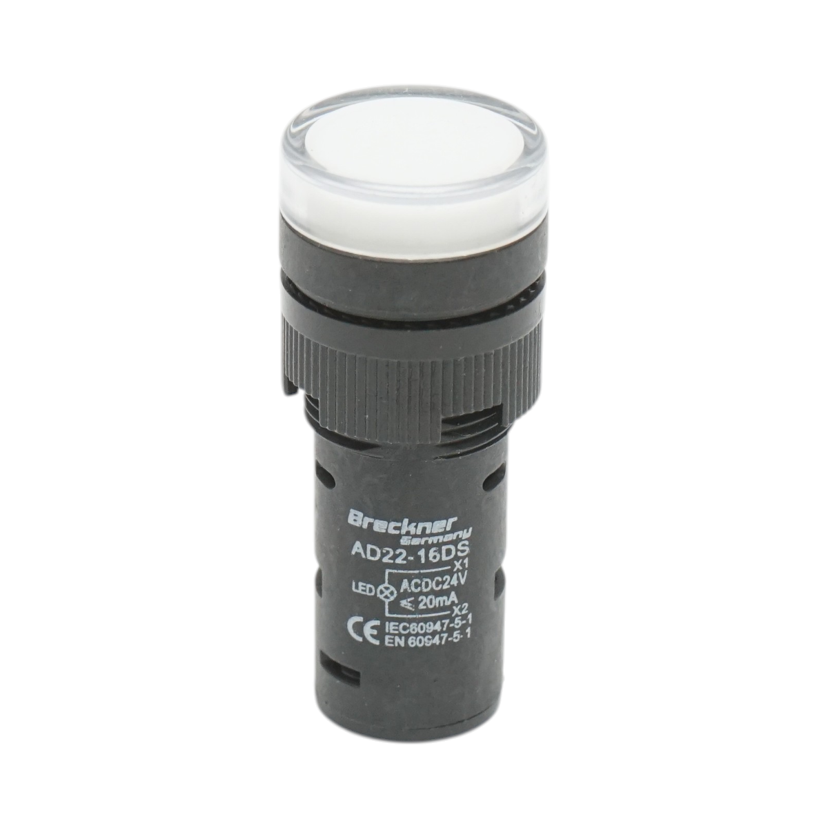 Spia luminosa LED bianca 24V AC/DC 16mm Breckner Germany