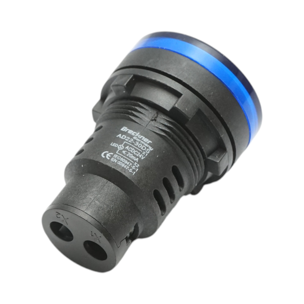 Spia luminosa LED blu 24V AC/DC 30mm Breckner Germany - immagine 3