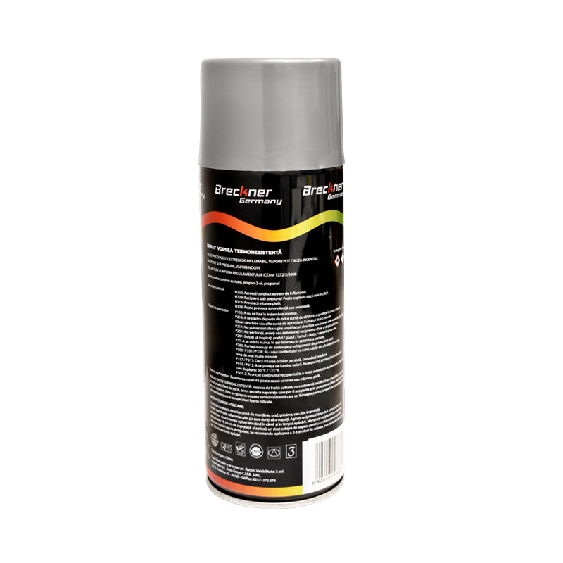 Spray vernice acrilica termoresistente fino a 400 gradi argento 450ml Breckner Germany - immagine 2