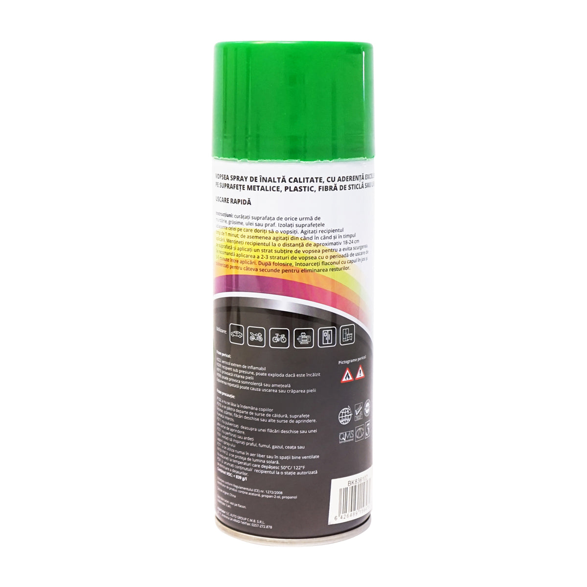 Spray vernice auto verde tipo Deutz, professionale con asciugatura rapida 450ml MAGIC. - immagine 3