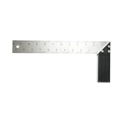 Squadra da carpentiere professionale Crownman, 300 mm/12 pollici, manico in alluminio, righello in acciaio al carbonio. - immagine 2
