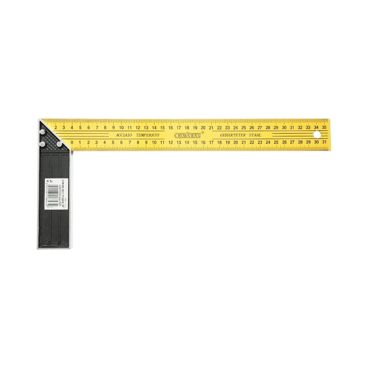 Squadra da carpentiere professionale Crownman, 350 mm/14 pollici, manico in alluminio, righello in acciaio al carbonio.