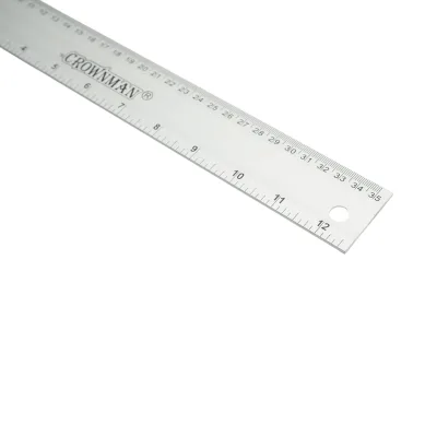 Squadra da falegnameria con livella professionale, 350mm (14 pollici), manico in alluminio, righello in acciaio inox, Crownman - immagine 5