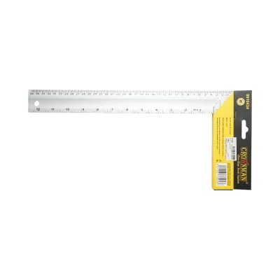 Squadra da falegnameria con livella professionale, 350mm (14 pollici), manico in alluminio, righello in acciaio inox, Crownman - immagine 2