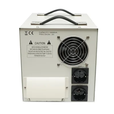 Stabilizzatore di tensione automatico 10000VA con relè monofase, 2 prese schuko 230V, display LCD Breckner Germany - immagine 2