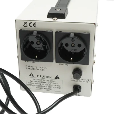 Stabilizzatore di tensione automatico 1000VA con relè monofase, 2 prese schuko 230V, display LCD Breckner Germany - immagine 5