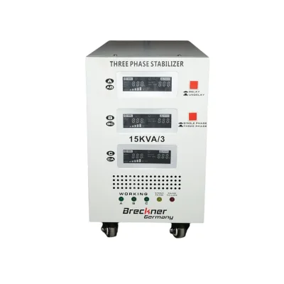 Stabilizzatore di tensione automatico 15KVA, 12KW trifase con servomotore Breckner Germany