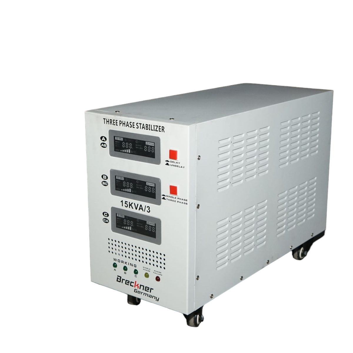 Stabilizzatore di tensione automatico 15KVA, 12KW trifase con servomotore Breckner Germany - immagine 2