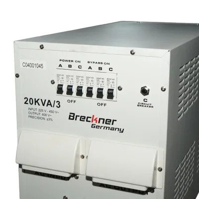 Stabilizzatore di tensione automatico 20KVA, 16KW trifase con servomotore Breckner Germany - immagine 5