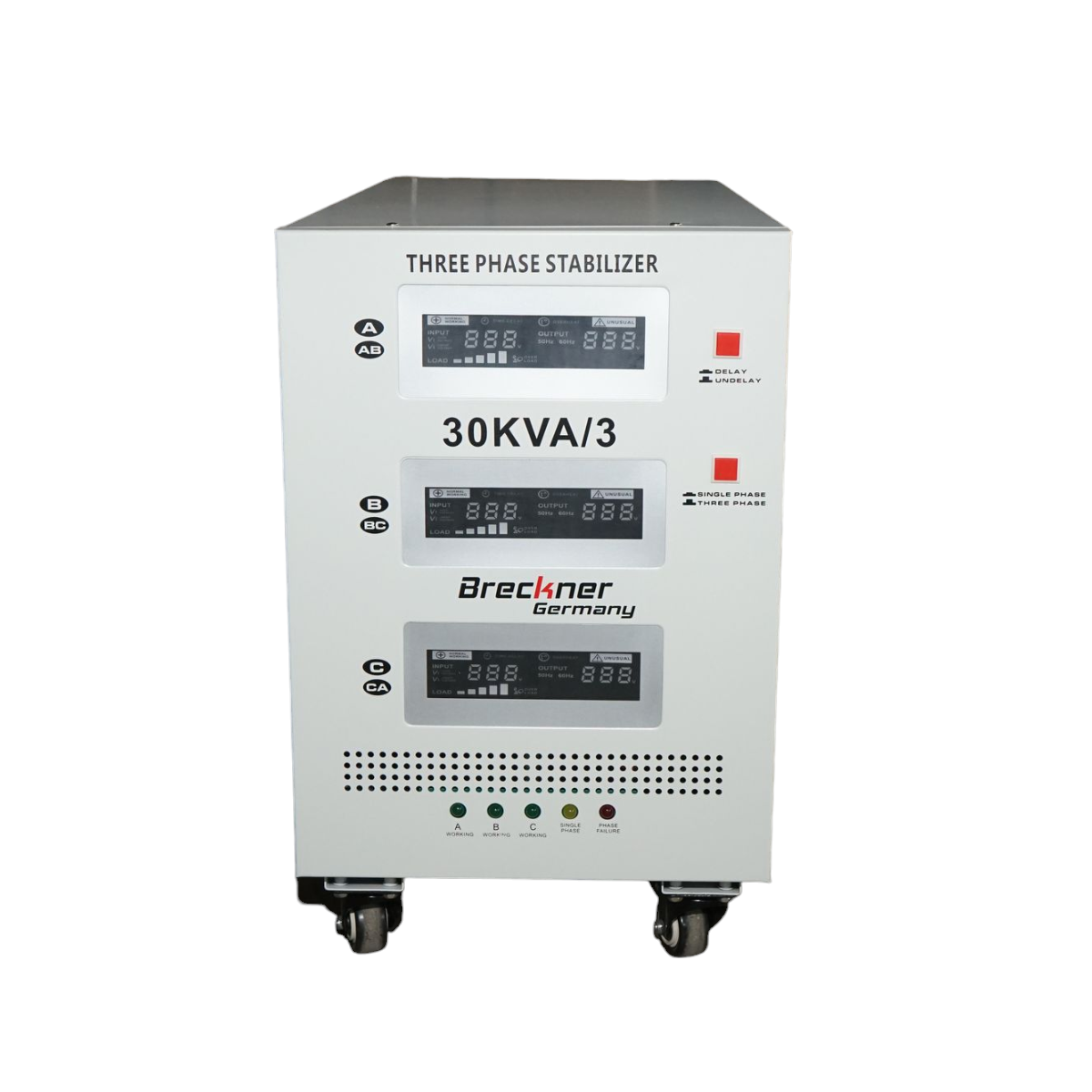 Stabilizzatore di tensione automatico 30KVA, 24KW trifase con servomotore Breckner Germany