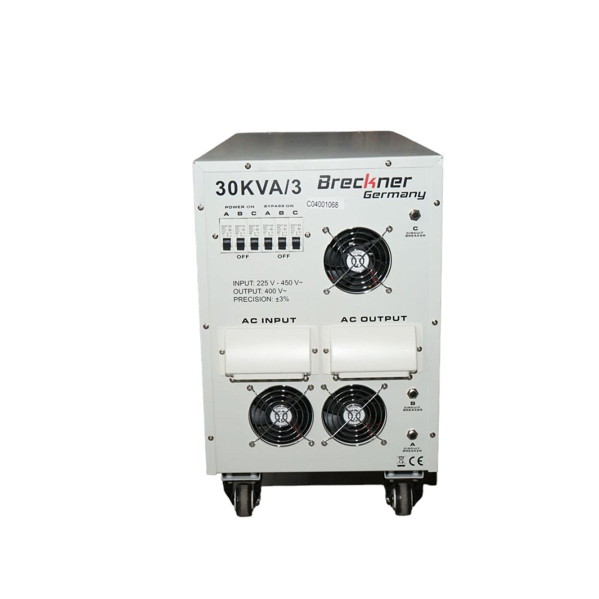 Stabilizzatore di tensione automatico 30KVA, 24KW trifase con servomotore Breckner Germany - immagine 4