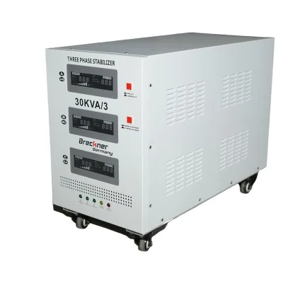 Stabilizzatore di tensione automatico 30KVA, 24KW trifase con servomotore Breckner Germany - immagine 2