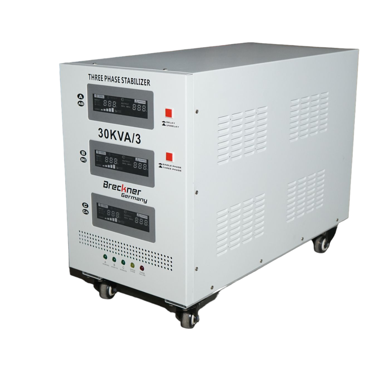 Stabilizzatore di tensione automatico 30KVA, 24KW trifase con servomotore Breckner Germany - immagine 2
