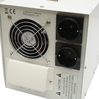 Stabilizzatore di tensione automatico 5000VA con relè monofase, 2 prese schuko 230V, display LCD Breckner Germany - immagine 5
