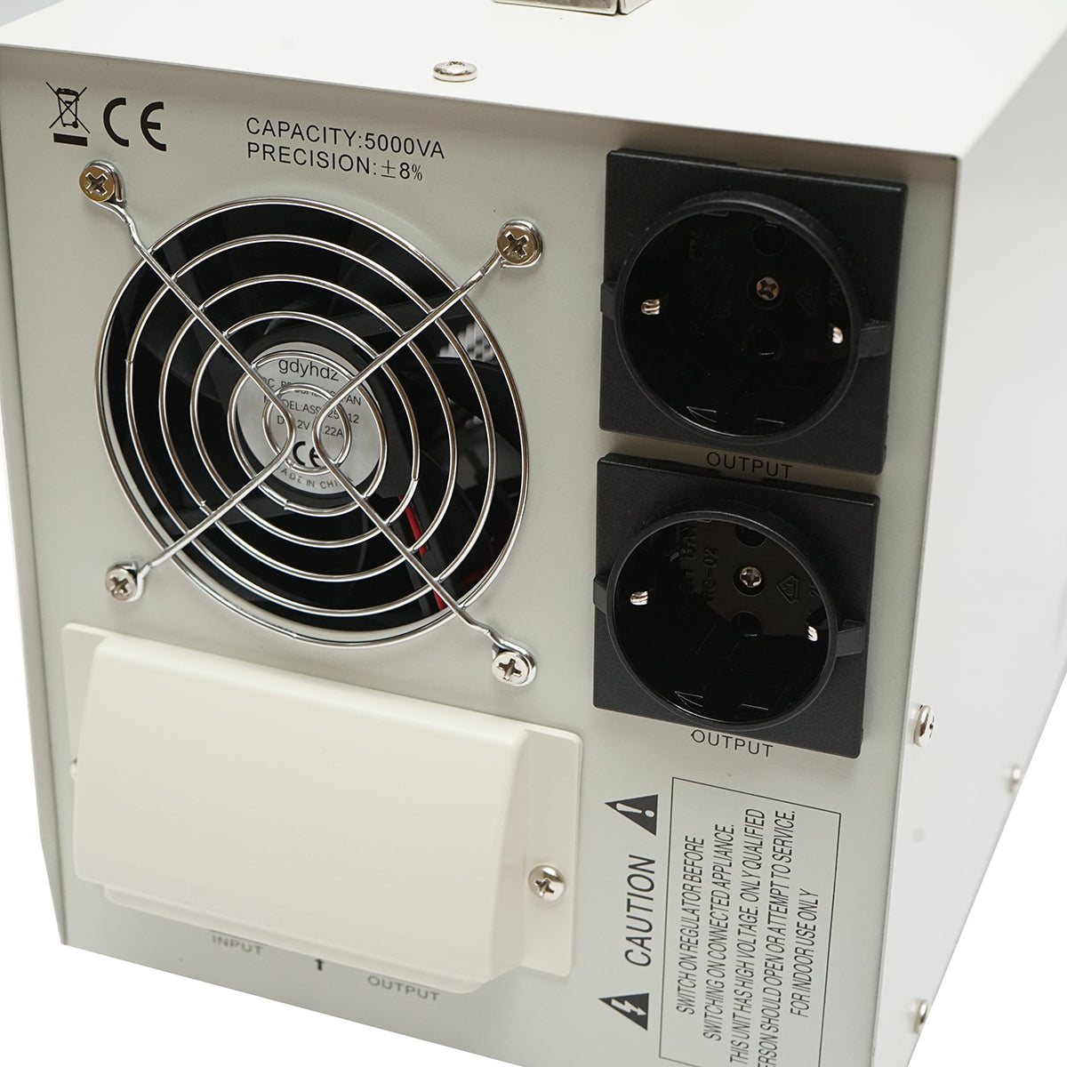 Stabilizzatore di tensione automatico 5000VA con relè monofase, 2 prese schuko 230V, display LCD Breckner Germany - immagine 5