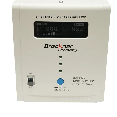 Stabilizzatore di tensione automatico 5000VA con relè monofase, 2 prese schuko 230V, display LCD Breckner Germany - immagine 4