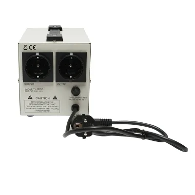 Stabilizzatore di tensione automatico 500VA con relè monofase, 2 prese schuko 230V, display LCD Breckner Germany - immagine 2