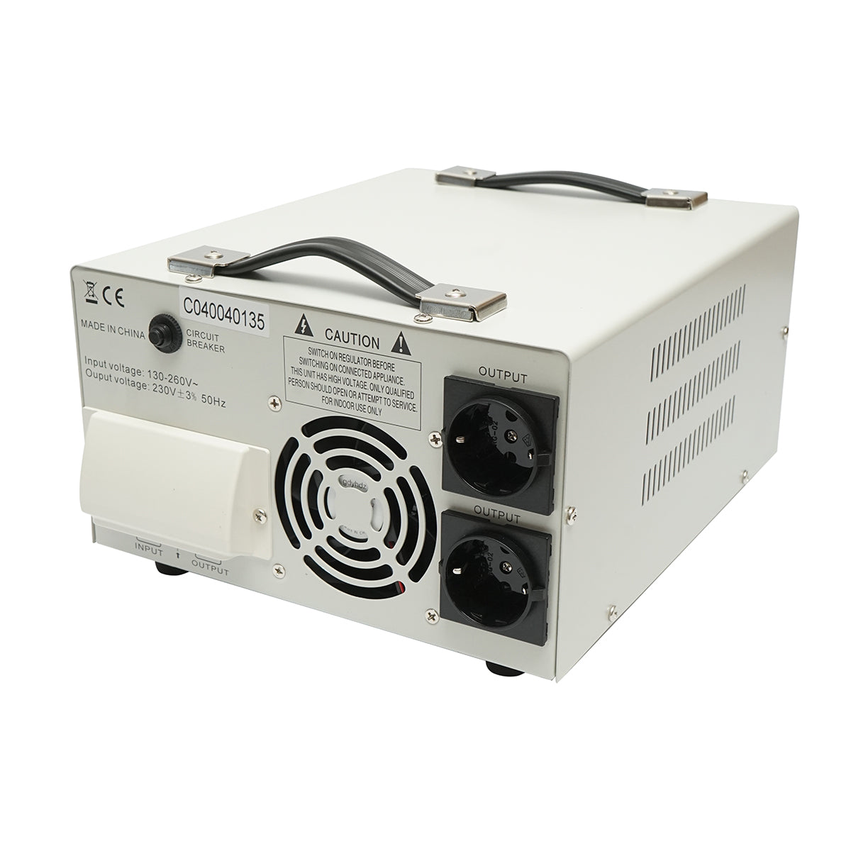 Stabilizzatore di tensione automatico 5200VA con servomotore monofase, 2 prese schuko 230V, display LCD Breckner Germany - immagine 3