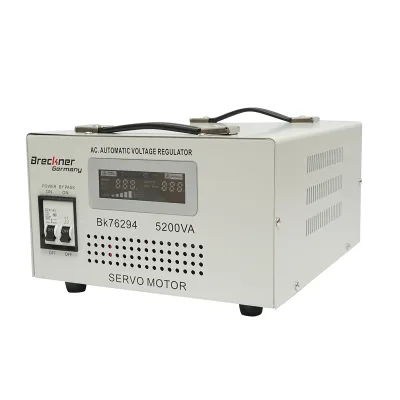 Stabilizzatore di tensione automatico 5200VA con servomotore monofase, 2 prese schuko 230V, display LCD Breckner Germany - immagine 2