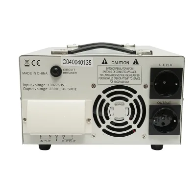 Stabilizzatore di tensione automatico 5200VA con servomotore monofase, 2 prese schuko 230V, display LCD Breckner Germany - immagine 5