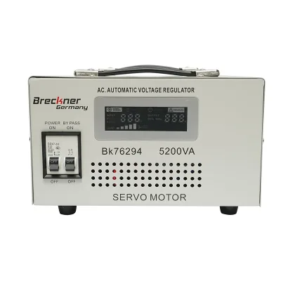 Stabilizzatore di tensione automatico 5200VA con servomotore monofase, 2 prese schuko 230V, display LCD Breckner Germany