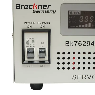 Stabilizzatore di tensione automatico 5200VA con servomotore monofase, 2 prese schuko 230V, display LCD Breckner Germany - immagine 6