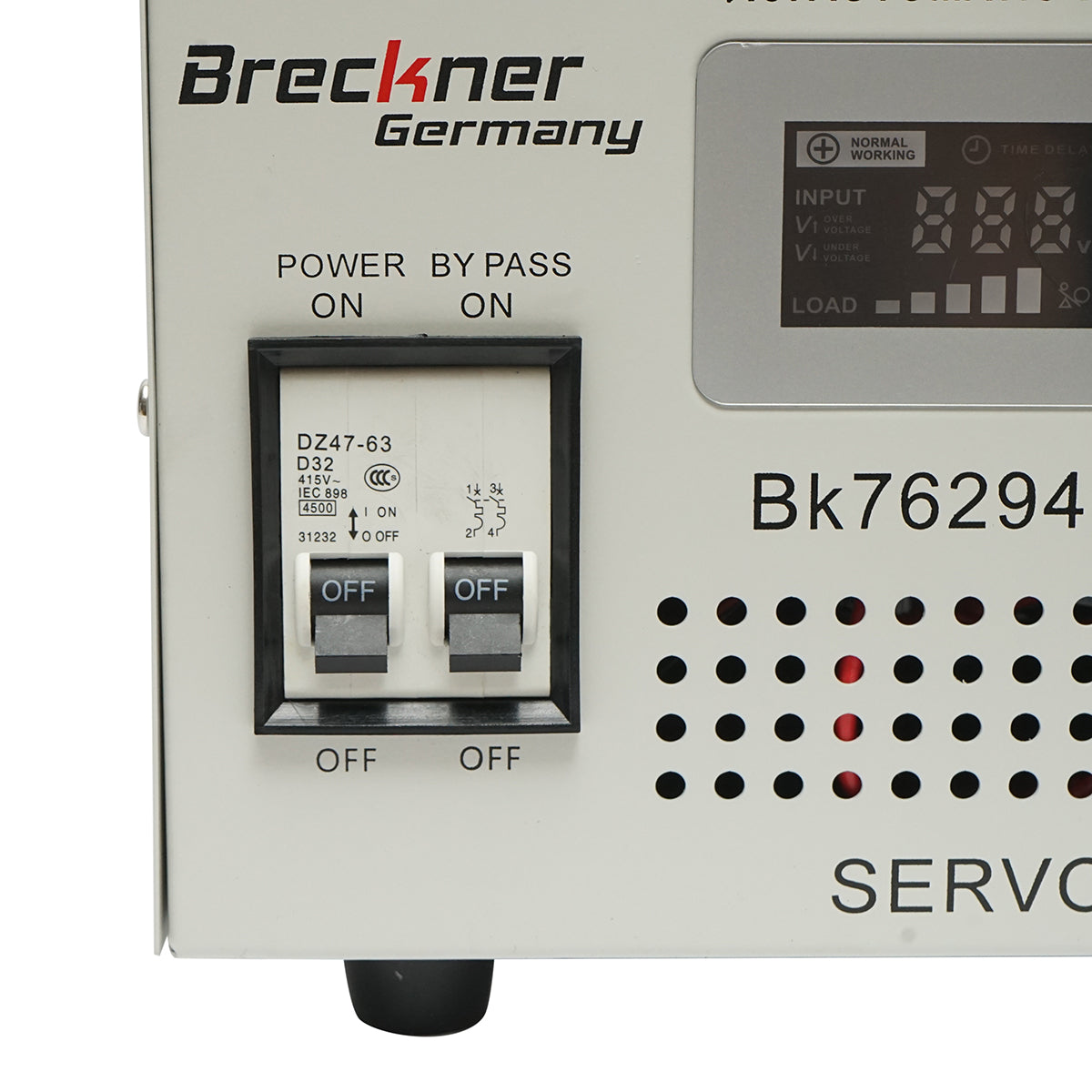 Stabilizzatore di tensione automatico 5200VA con servomotore monofase, 2 prese schuko 230V, display LCD Breckner Germany - immagine 6