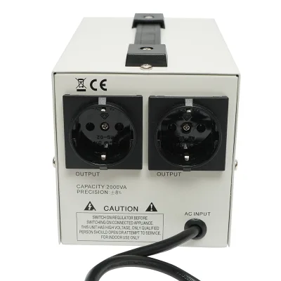 Stabilizzatore di tensione automatico monofase con relè 2000VA/140-260V, 2 prese schuko 230V, display LCD Breckner Germany - immagine 5