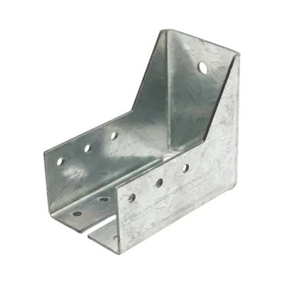 Staffa per trave tipo B 51×95 mm, spessore 2 mm, acciaio zincato.