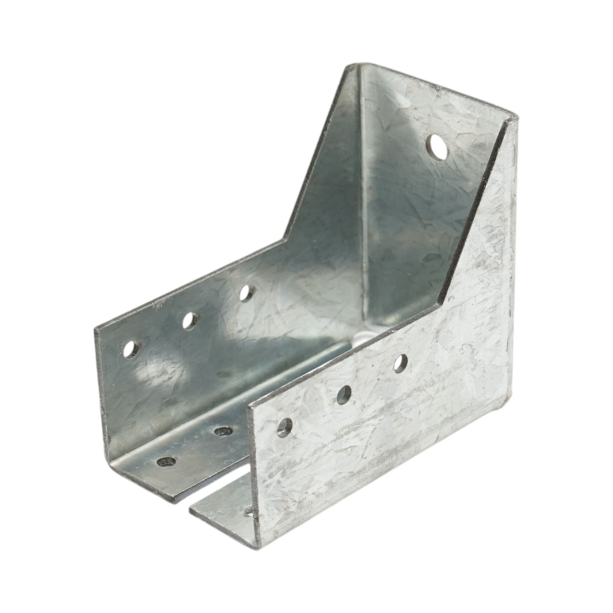 Staffa per trave tipo B 51×95 mm, spessore 2 mm, acciaio zincato.