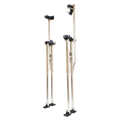 Stampelle professionali da pittore in alluminio, regolabili da 123 a 163 cm.