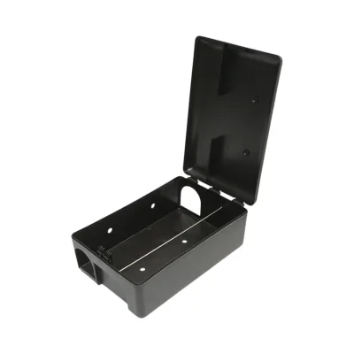 Stazione di avvelenamento per roditori in plastica, dimensioni 26,5x17,5x11 cm.