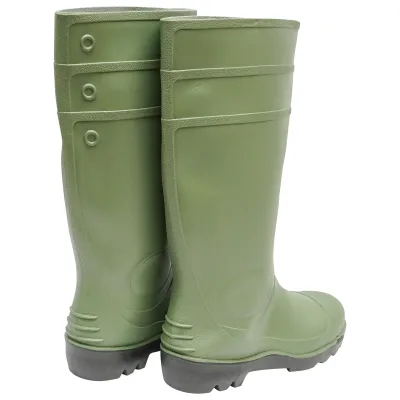 Stivali da lavoro in PVC verde con puntale in acciaio, taglia 44, modello 005GB - immagine 4
