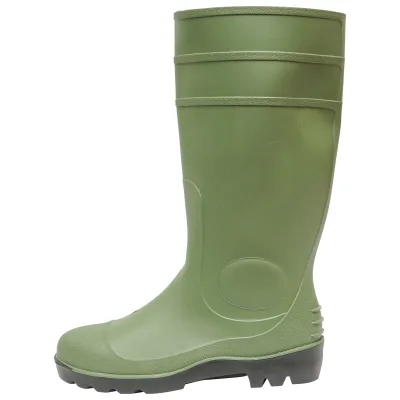 Stivali da lavoro in PVC verde con puntale in acciaio, taglia 44, modello 005GB - immagine 5