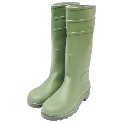 Stivali da lavoro in PVC verde con puntale in acciaio, taglia 44, modello 005GB - immagine 2