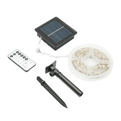 Striscia LED con pannello solare 5V, 10m, telecomando RGB+IC IP65 - immagine 2
