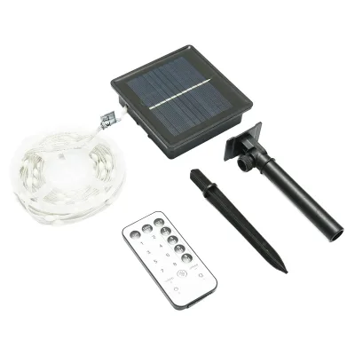 Striscia LED con pannello solare 5V, 5m, telecomando RGB+IC IP65 - immagine 2