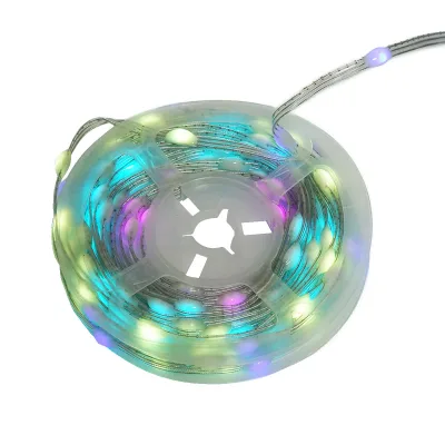 Striscia LED con pannello solare 5V, 5m, telecomando RGB+IC IP65 - immagine 3