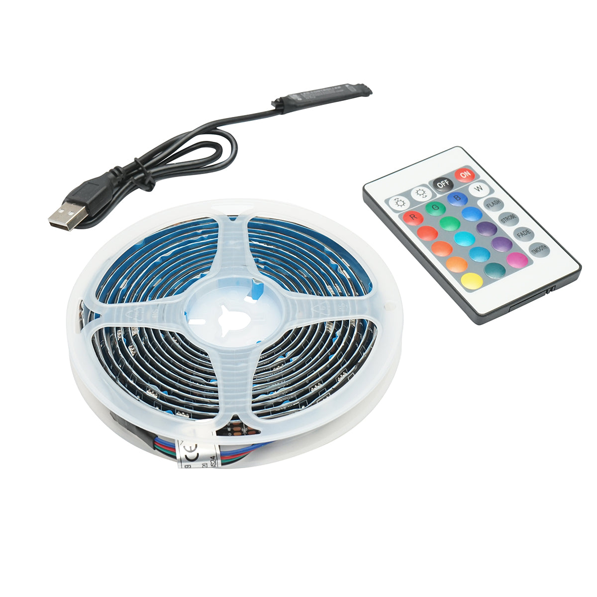 Striscia LED con telecomando 5V, 3m, controllo vocale RGB - immagine 2