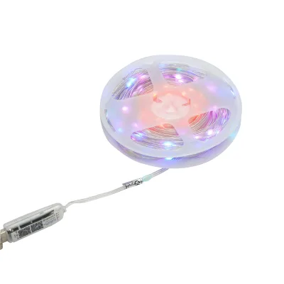 Striscia LED decorativa intelligente 2W/m 5V con telecomando, controllo musicale, bluetooth, applicazione USB, 10m RGB+IC IP68 - immagine 3