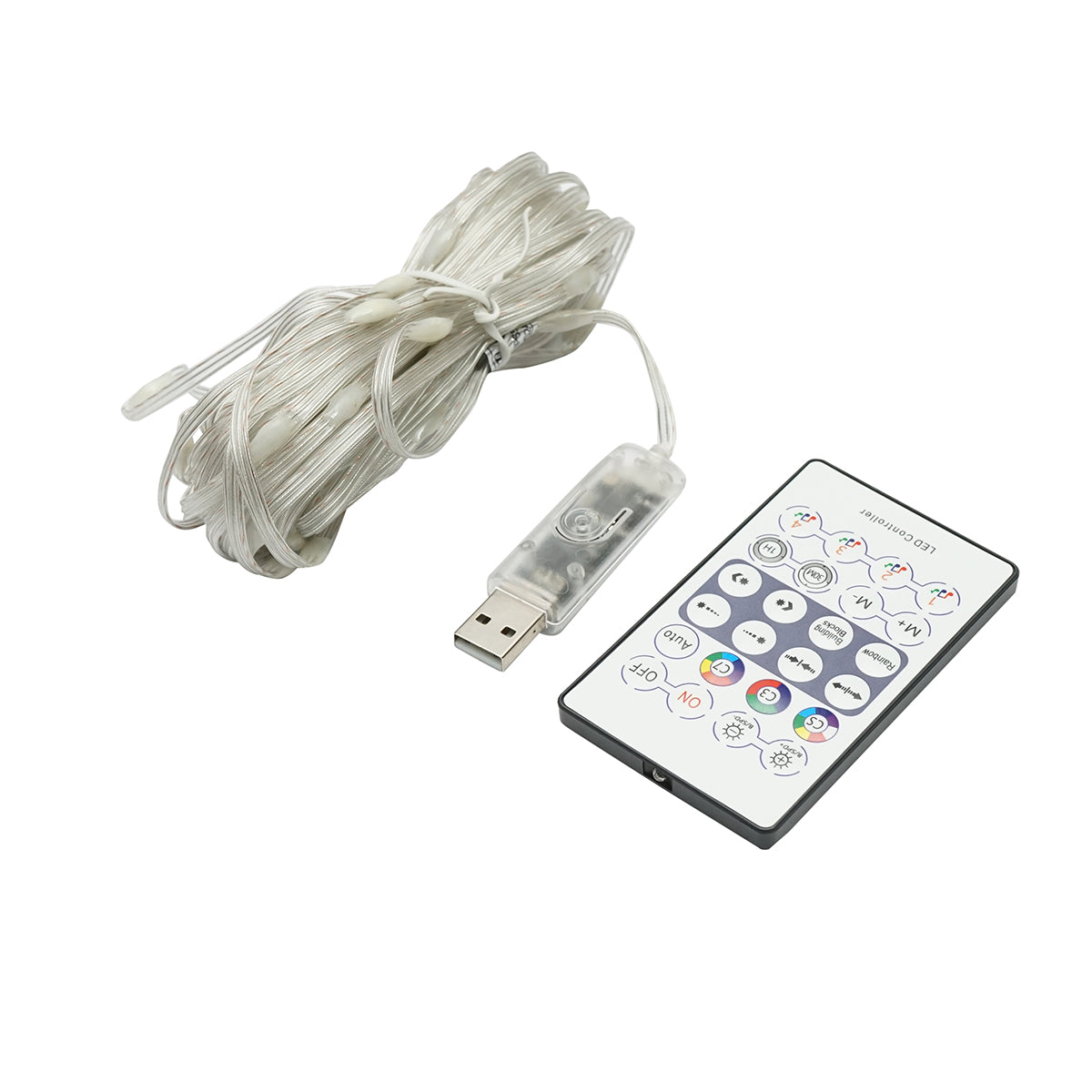 Striscia LED intelligente 2W/m 5V con telecomando, controllo musicale, bluetooth, applicazione USB, 10m RGB+IC IP68 - immagine 2