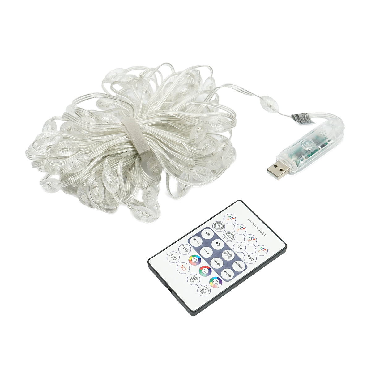 Striscia LED intelligente 2W/m 5V con telecomando, controllo musicale, bluetooth, applicazione USB, 10m RGB+IC IP68 - immagine 2