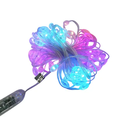 Striscia LED intelligente 2W/m 5V con telecomando, controllo musicale, bluetooth, applicazione USB, 10m RGB+IC IP68 - immagine 3