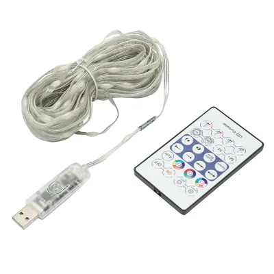 Striscia LED intelligente 2W/m 5V con telecomando, controllo musicale, bluetooth, applicazione USB, 15m RGB+IC IP68 - immagine 2
