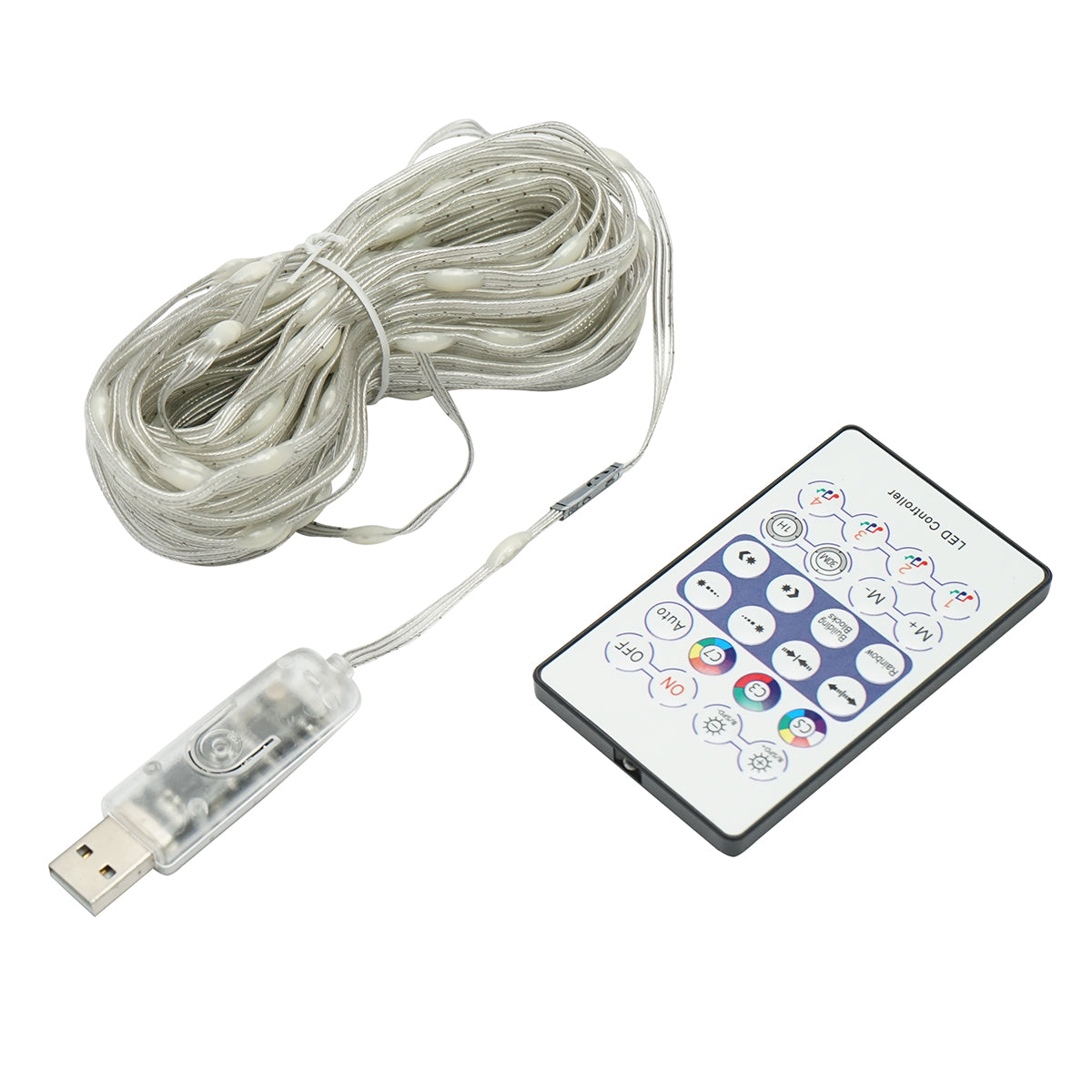 Striscia LED intelligente 2W/m 5V con telecomando, controllo musicale, bluetooth, applicazione USB, 15m RGB+IC IP68 - immagine 2