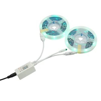 Striscia LED intelligente 2x5m, 12V con telecomando, controllo vocale, bluetooth, applicazione USB, 10m RGB - immagine 3