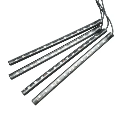 Striscia luminosa ambientale a LED per auto 12V con telecomando, controllo musicale 4x267mm RGB - immagine 4