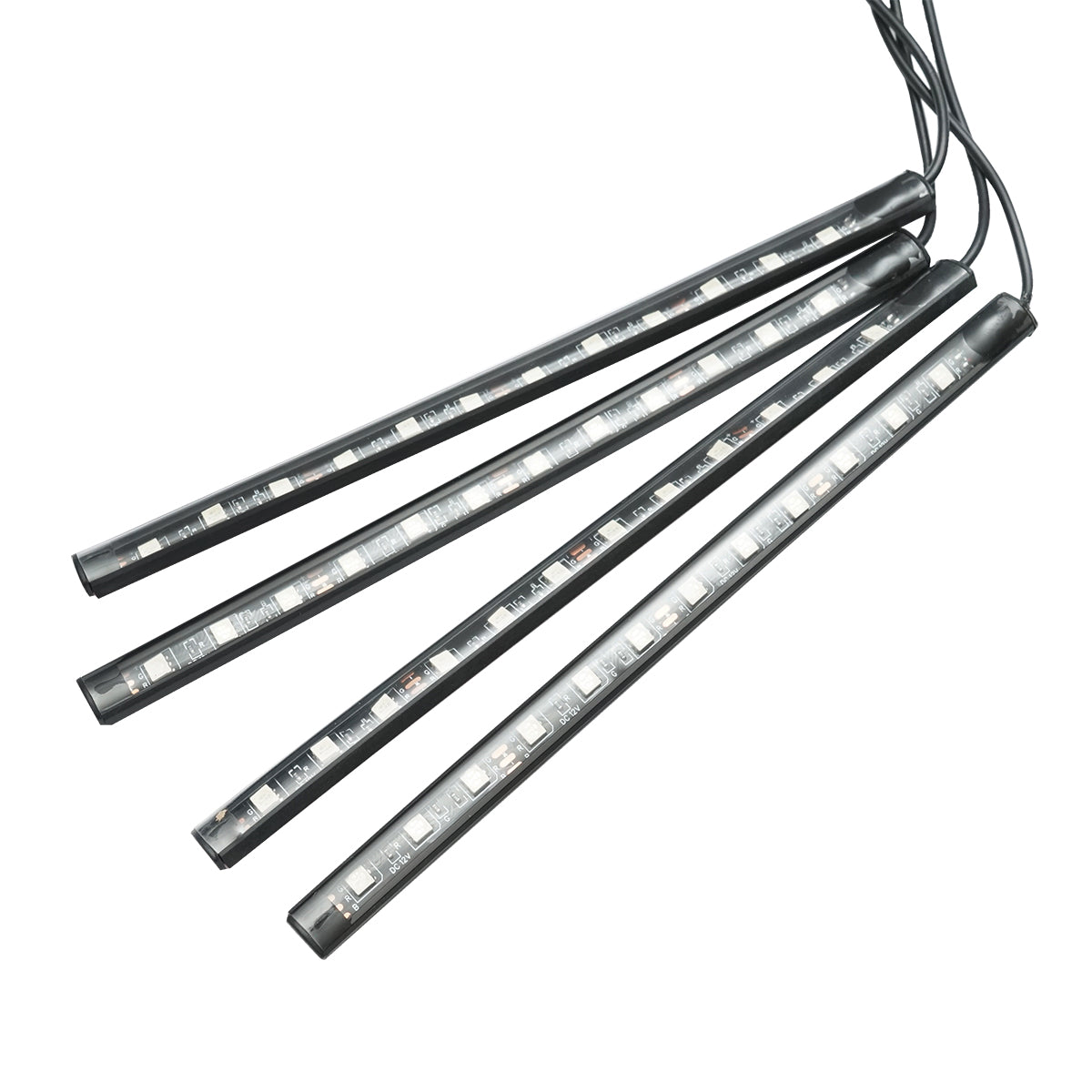Striscia luminosa ambientale a LED per auto 12V con telecomando, controllo musicale 4x267mm RGB - immagine 4
