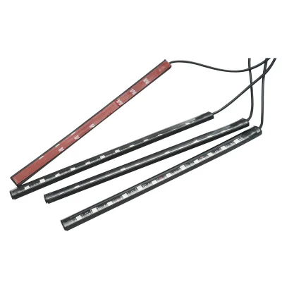 Striscia luminosa ambientale a LED per auto 12V con telecomando, controllo musicale 4x267mm RGB - immagine 3