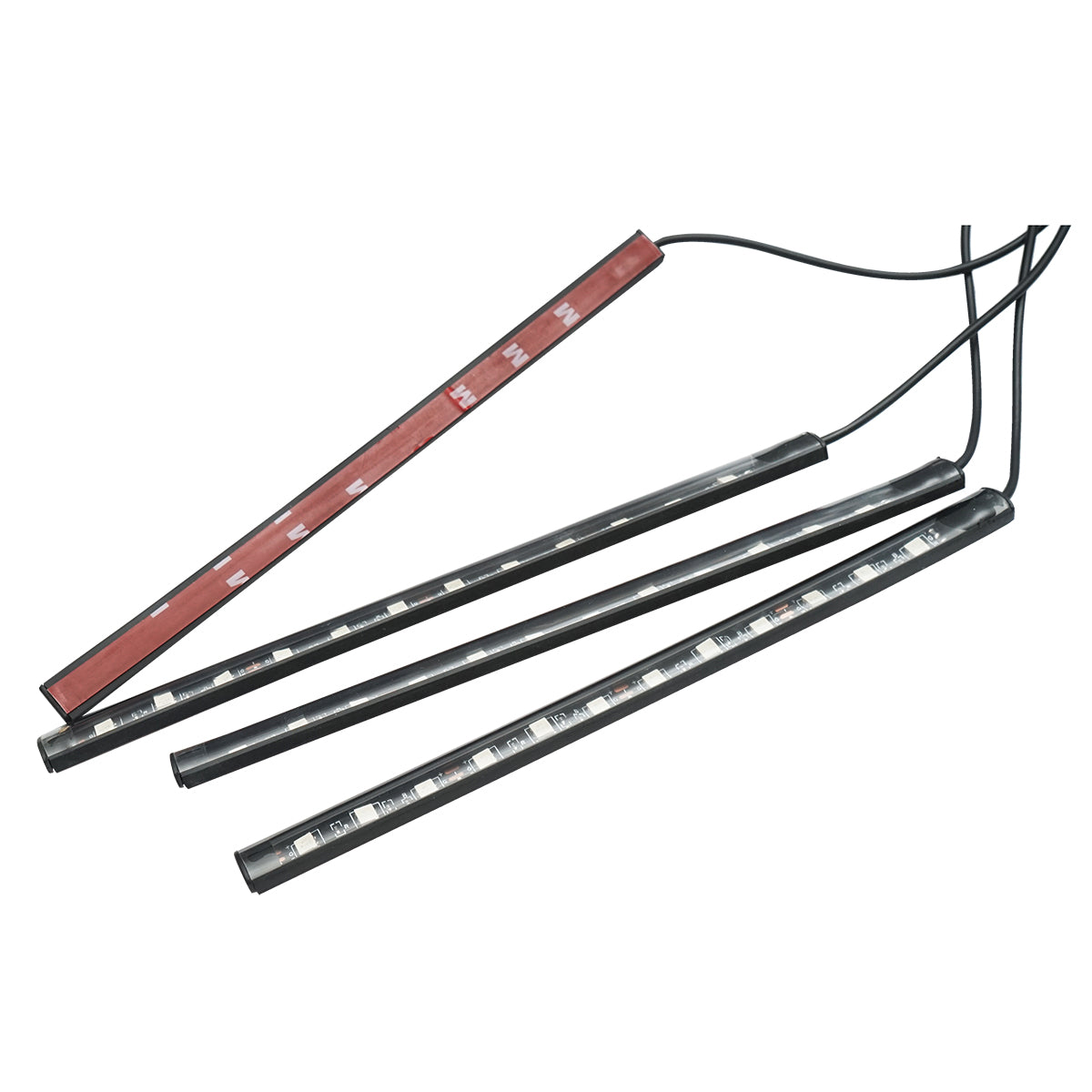 Striscia luminosa ambientale a LED per auto 12V con telecomando, controllo musicale 4x267mm RGB - immagine 3
